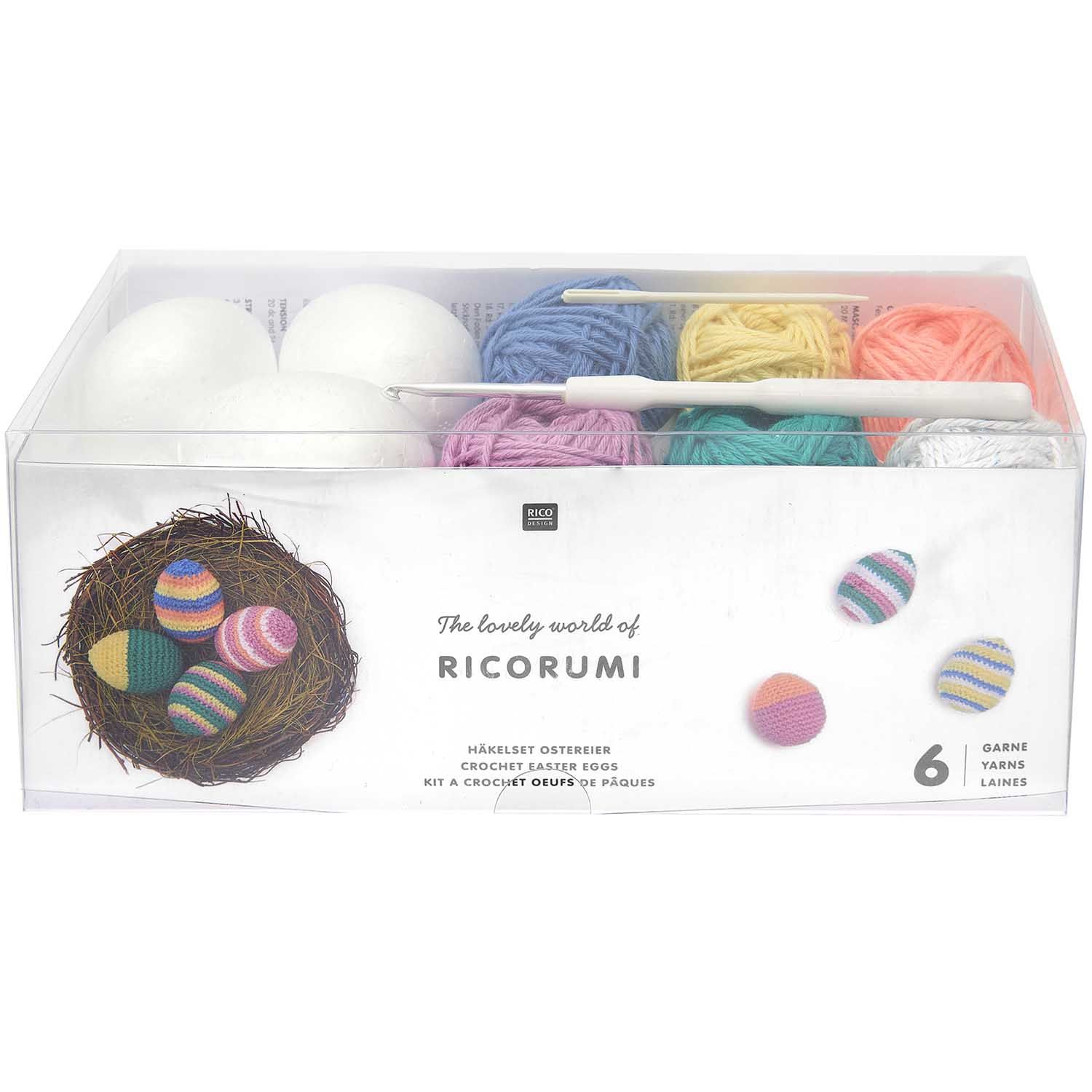 Kit Oeufs de Pâques flashy en crochet Ricorumi