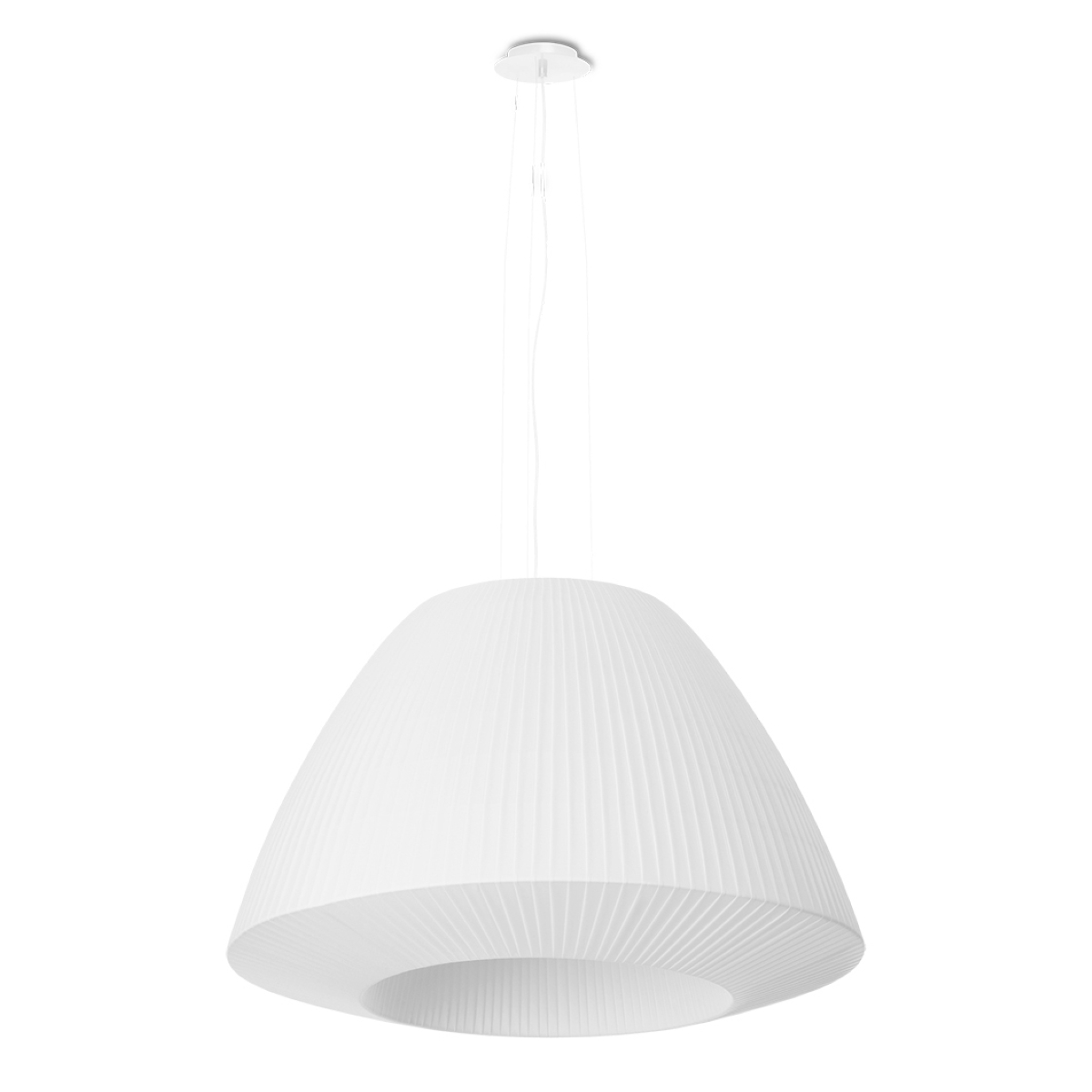 Suspension conique en tissu, blanc L: 60cm