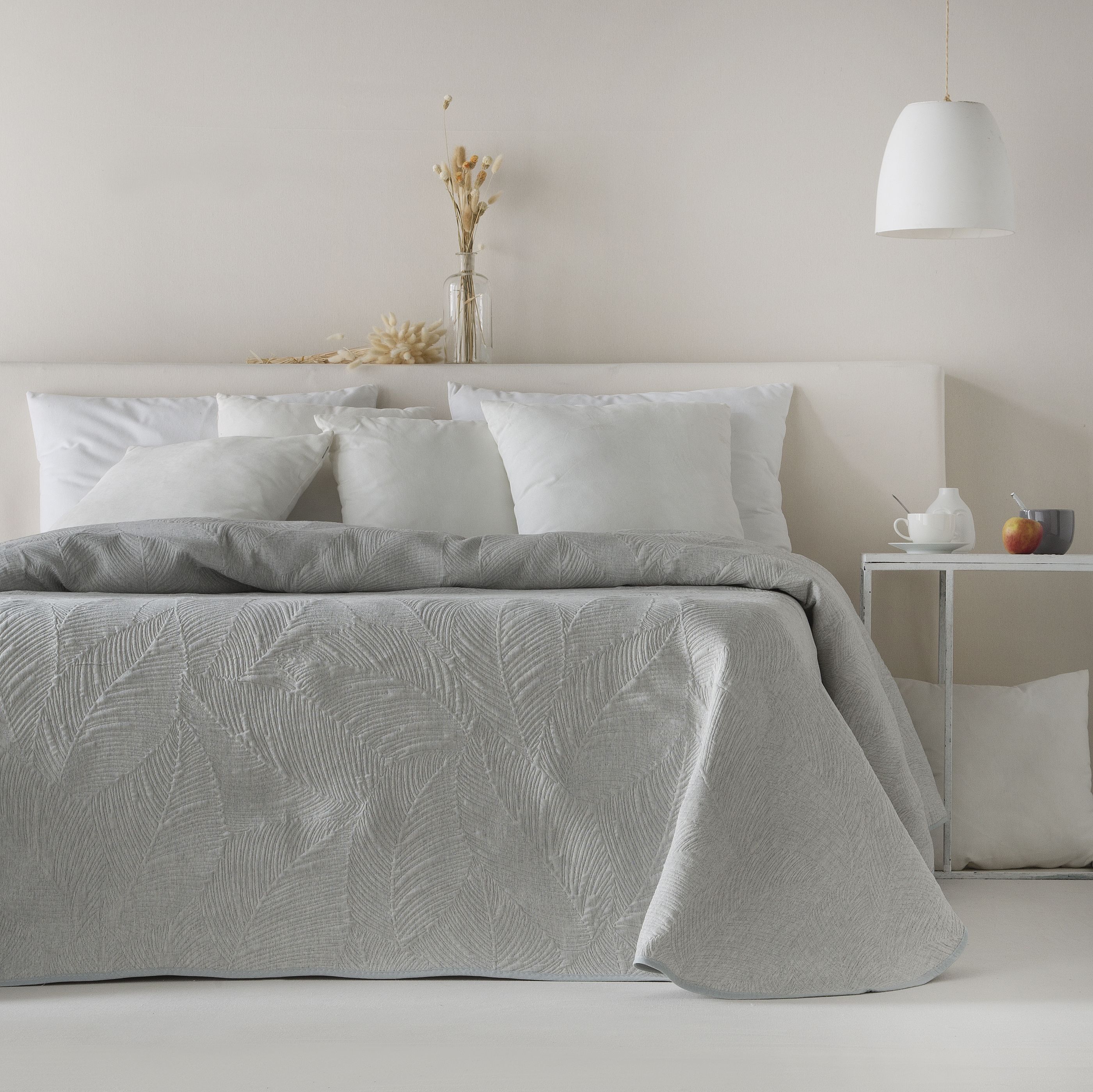 couvre lit en coton aluminium 180x270