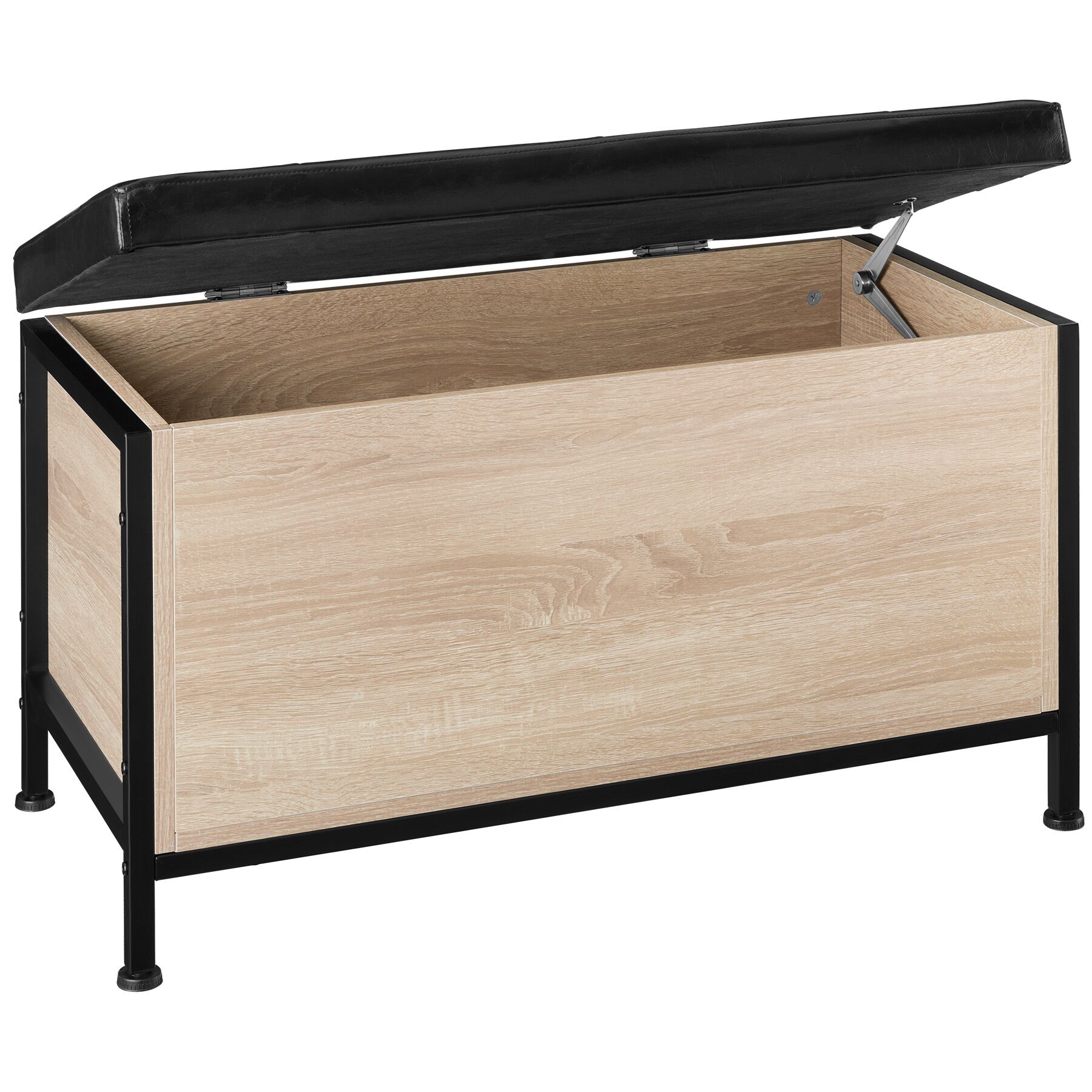 Coffre banquette de rangement Style industriel Bois clair industriel