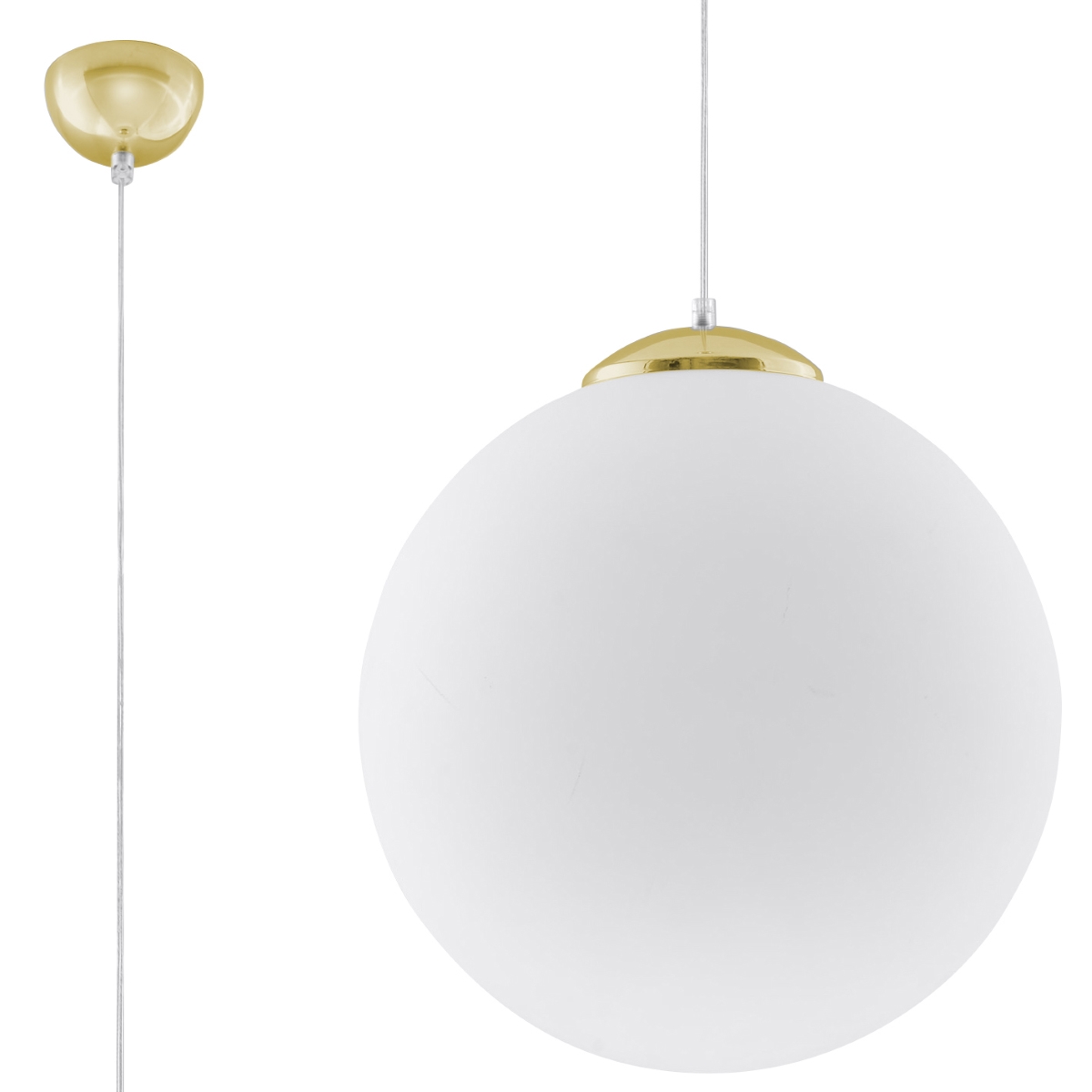 Suspension ronde en métal, blanc L: 40cm