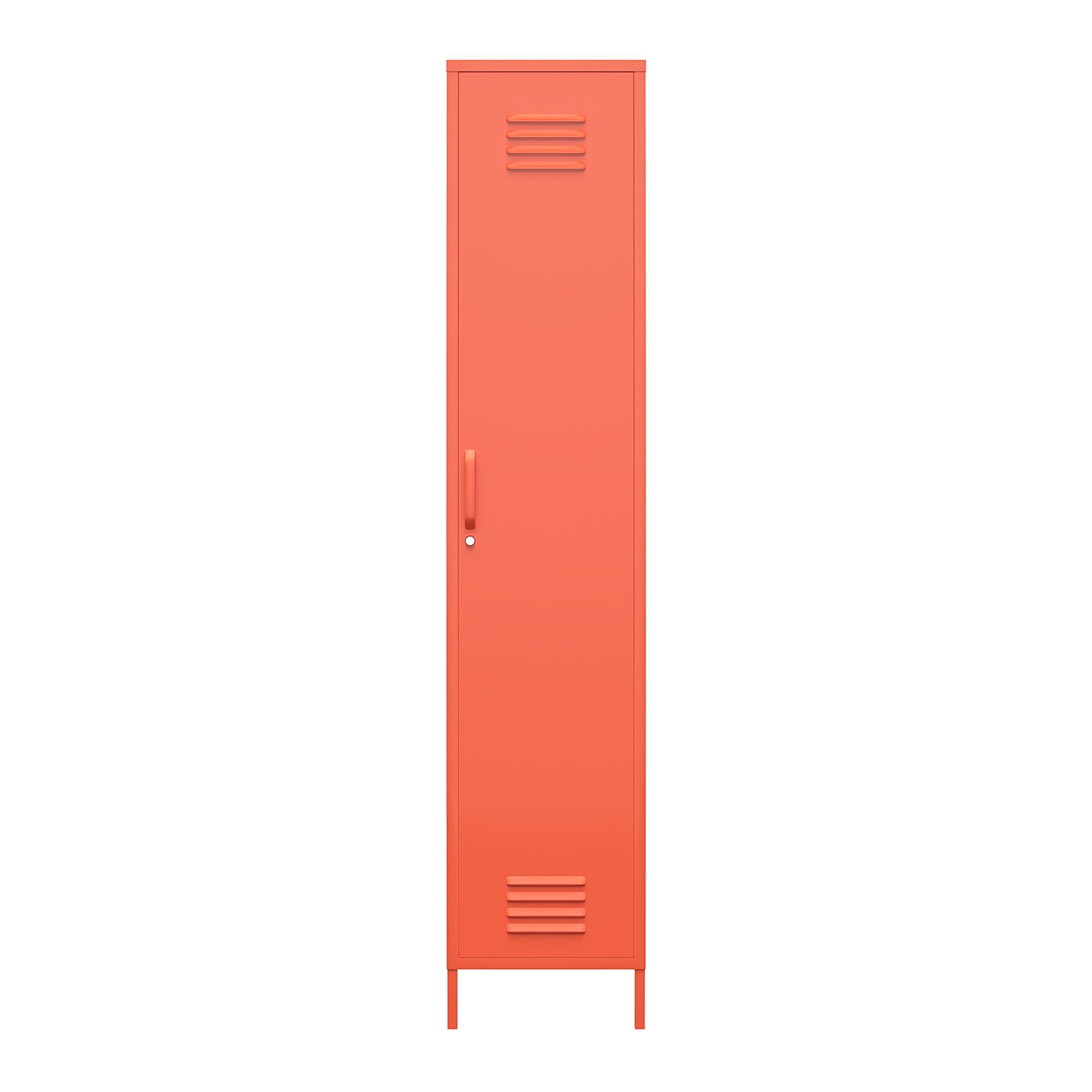 armoire haute avec 1 porte en métal orange