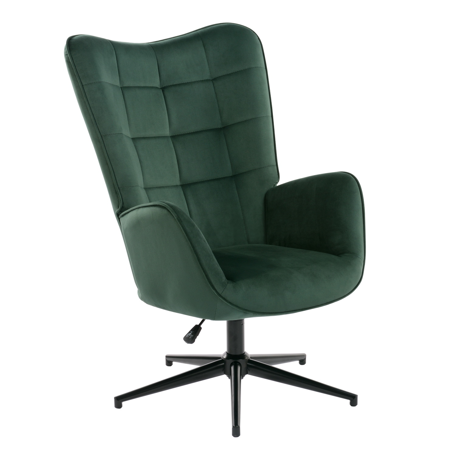 fauteuil relax rembourré hauteur réglable pivotant en velours vert