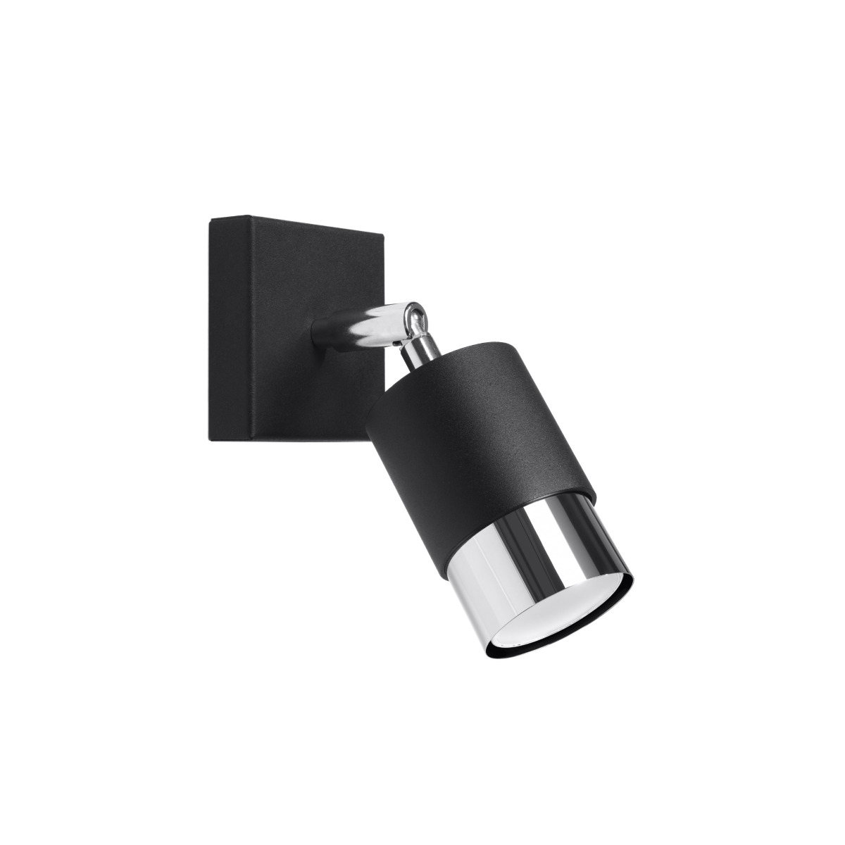 Applique tube en métal, noir L: 8cm