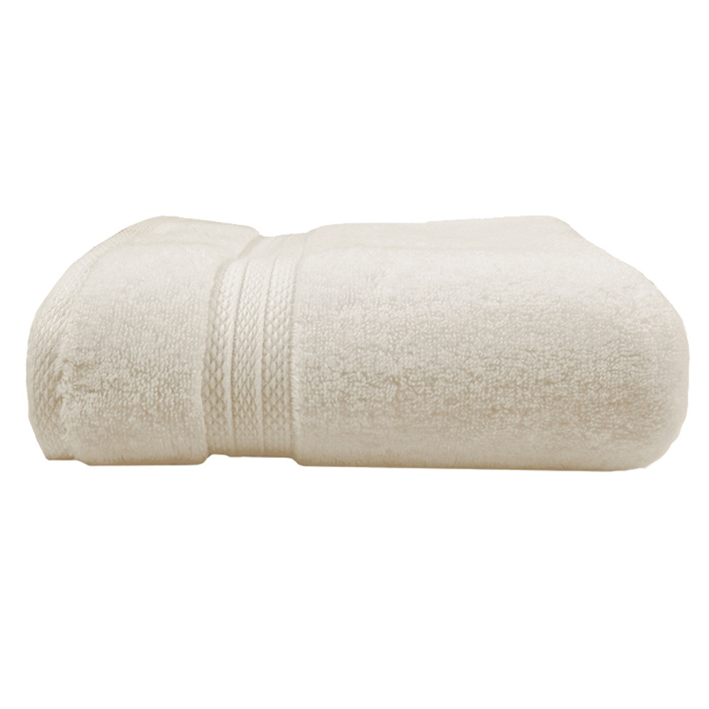 drap de bain  pur coton ivoire 100x150