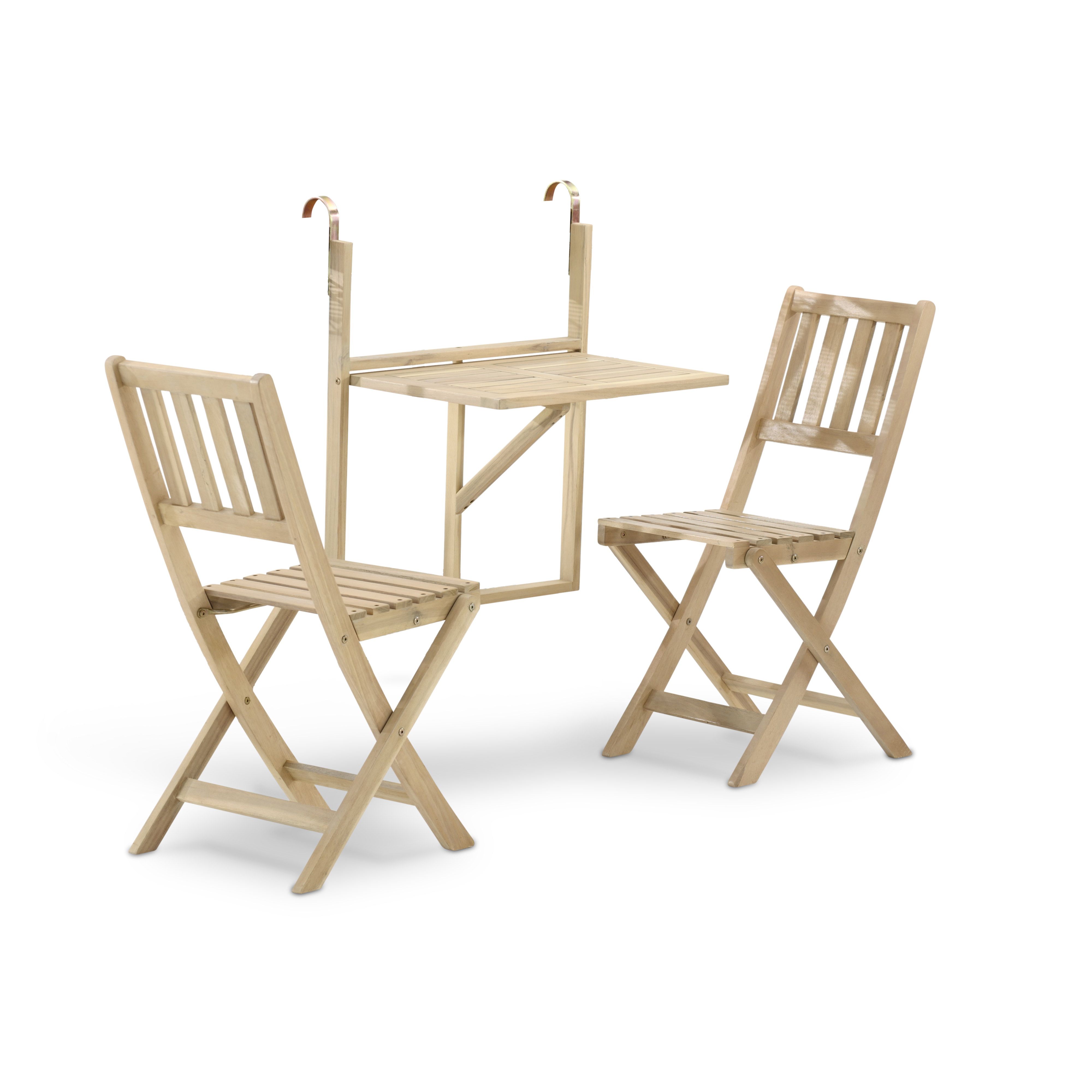 Ensemble de balcon table suspendue + 2 chaises de balcon pliantes