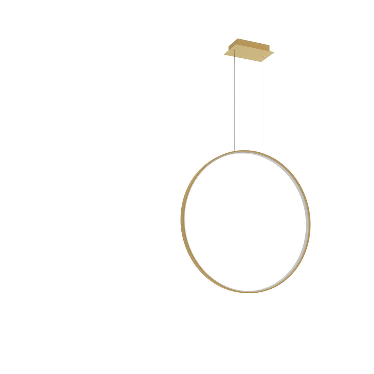 Suspension ronde en métal, doré L: 78cm