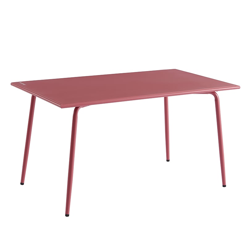 Table de jardin en acier rouge indien 140x80 cm