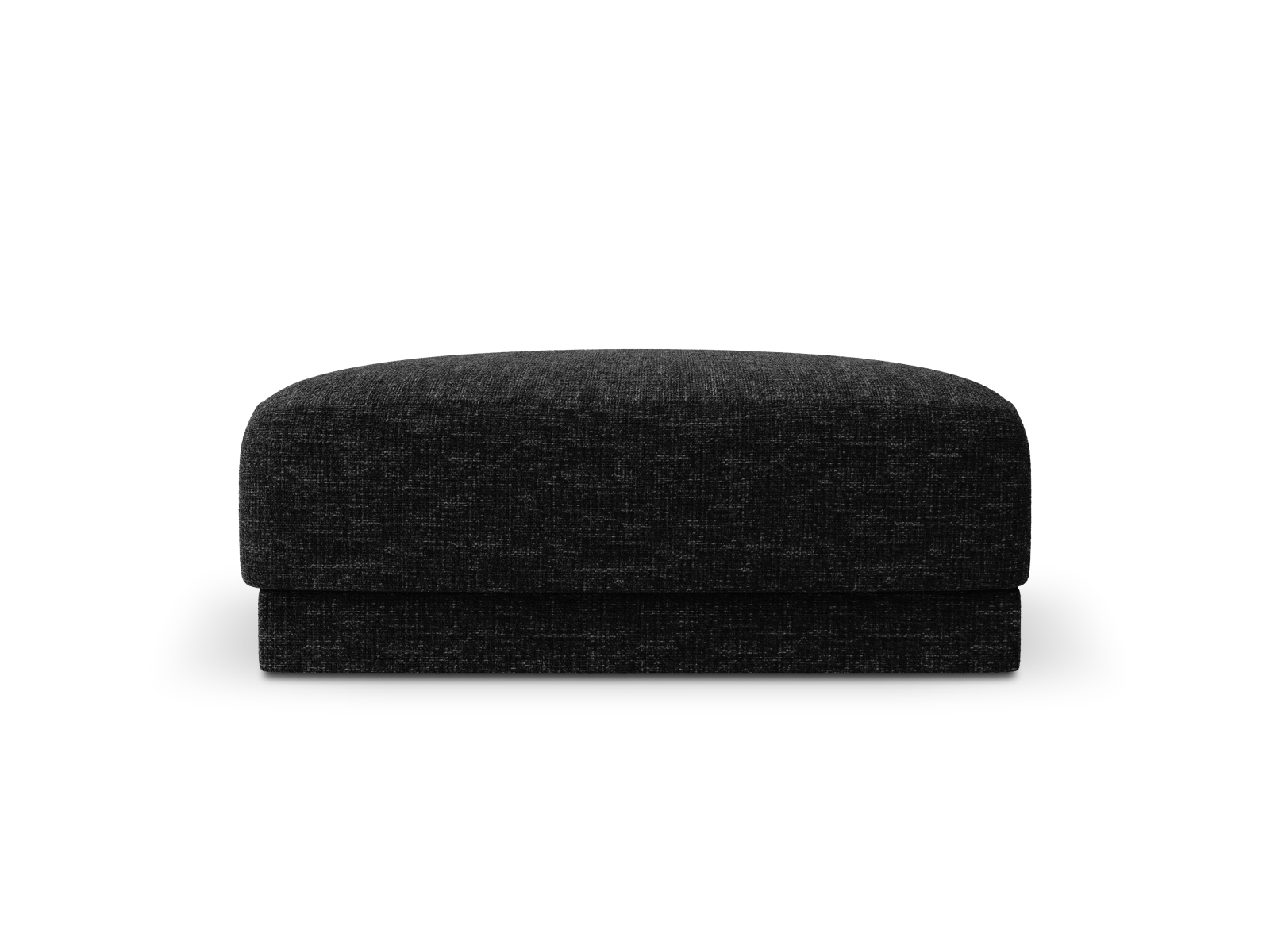 Pouf 1 place en tissu chenille noir