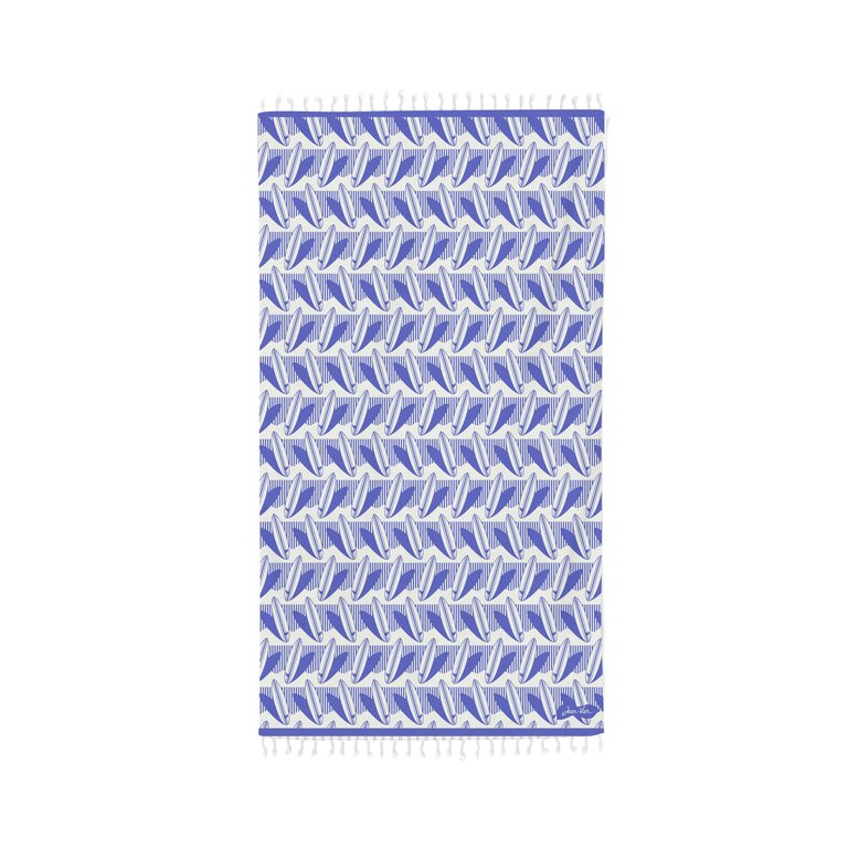 Fouta coton Bleu Côte des Basques Outremer 90x160 cm