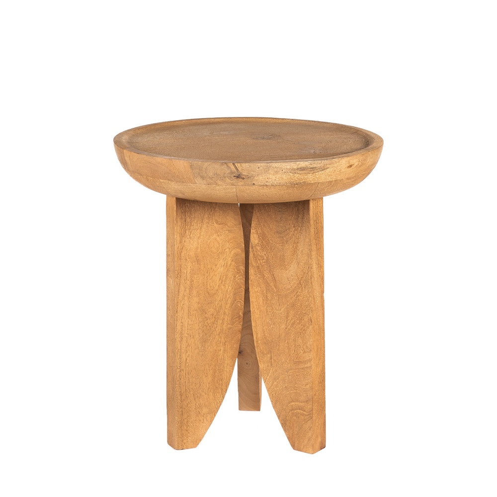 Table d&rsquo;appoint ronde en bois massif ø45cm – Bois clair