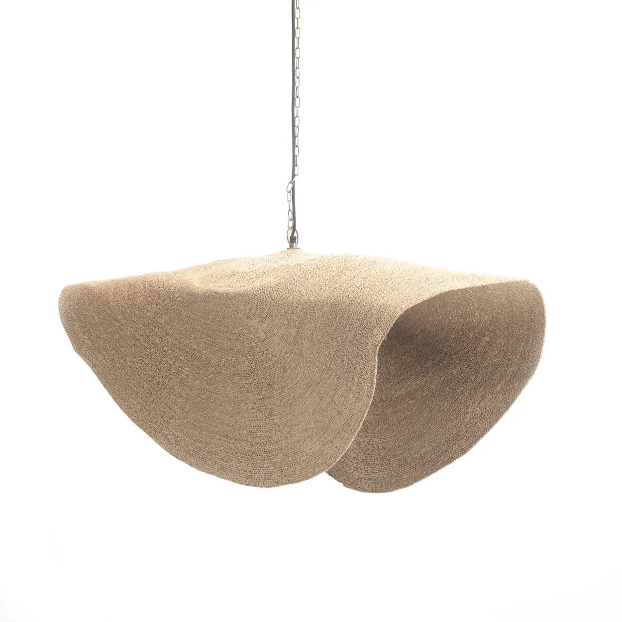 Suspension herbe tressée l116cm beige
