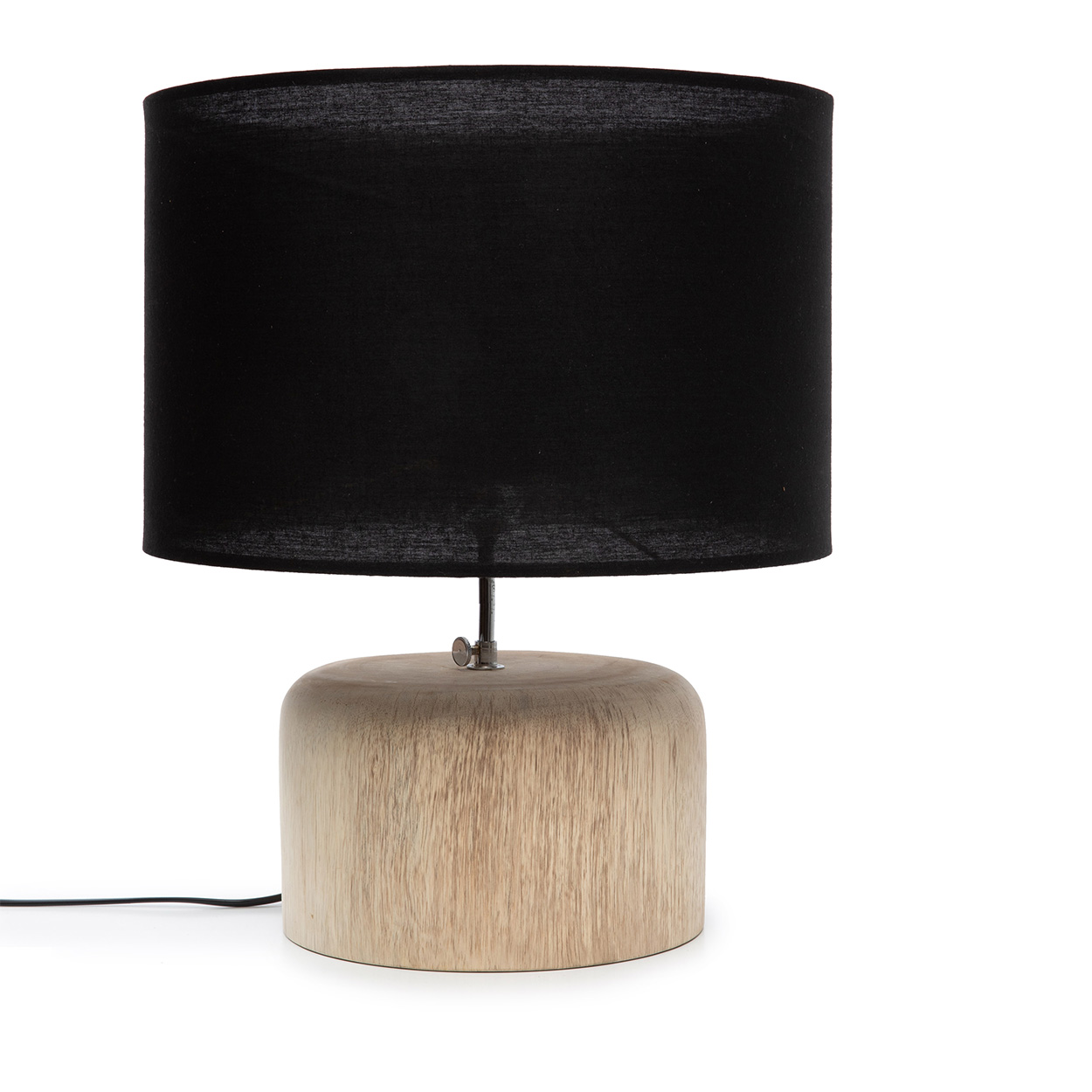 Lampe de table en imitation bois naturel noir