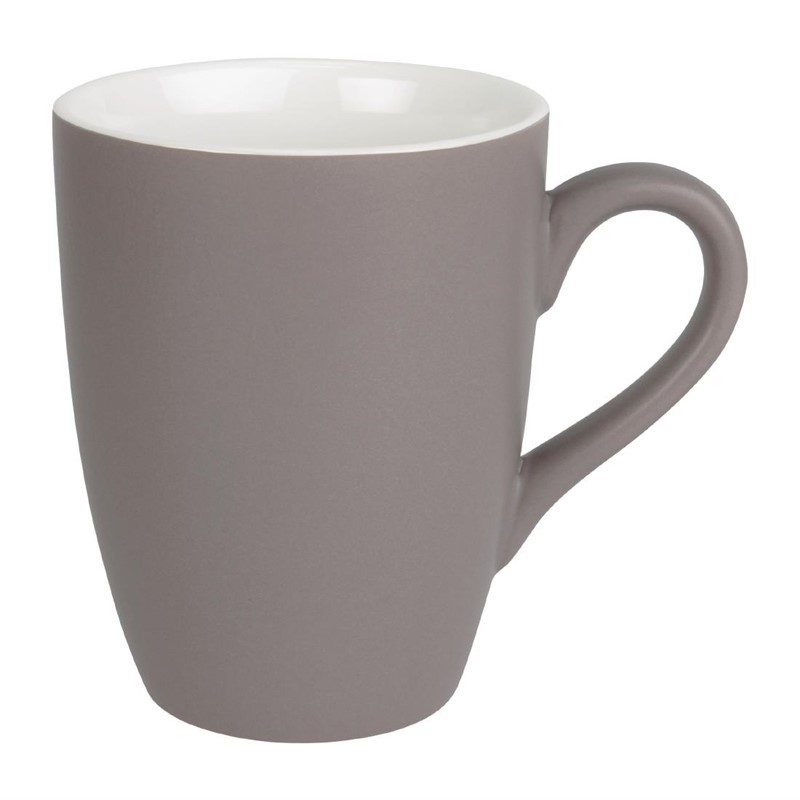lot de 6 mugs en porcelaine gris 320 ml