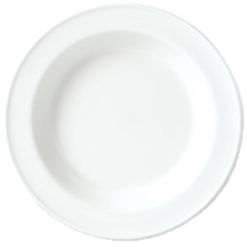 lot de 24 assiettes à soupe en porcelaine blanche d 21 cm