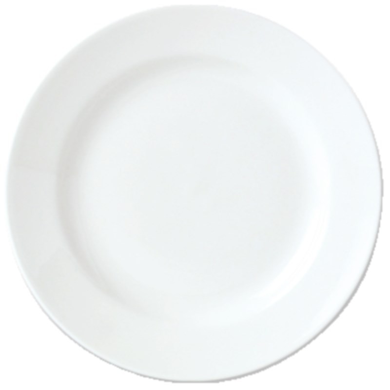 lot de 24 assiettes rondes en porcelaine blanche d 25,2 cm