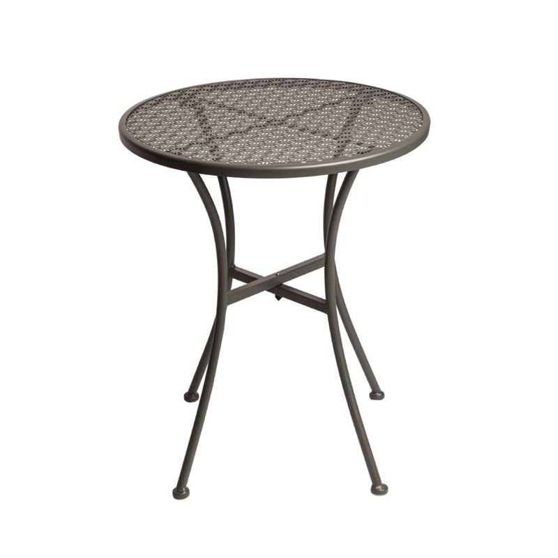 Table bistro ronde en acier gris D 60 cm