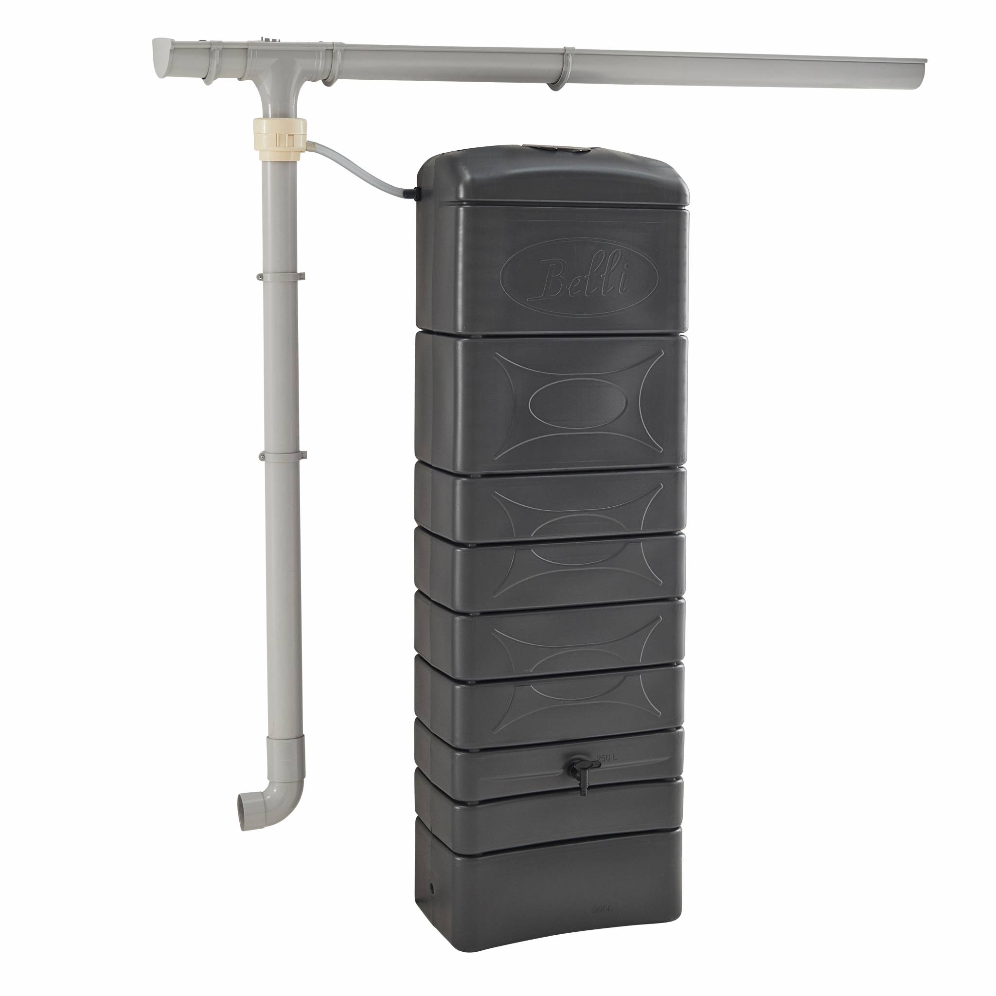 Récupérateur d'eau mural chastang 300l anthracite avec kit raccord