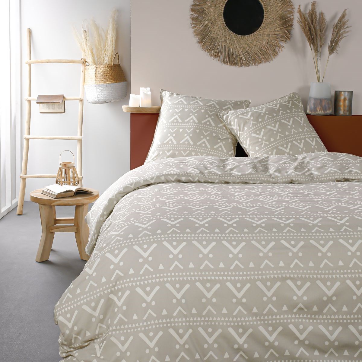 parure de lit en polyester beige 220x240 cm
