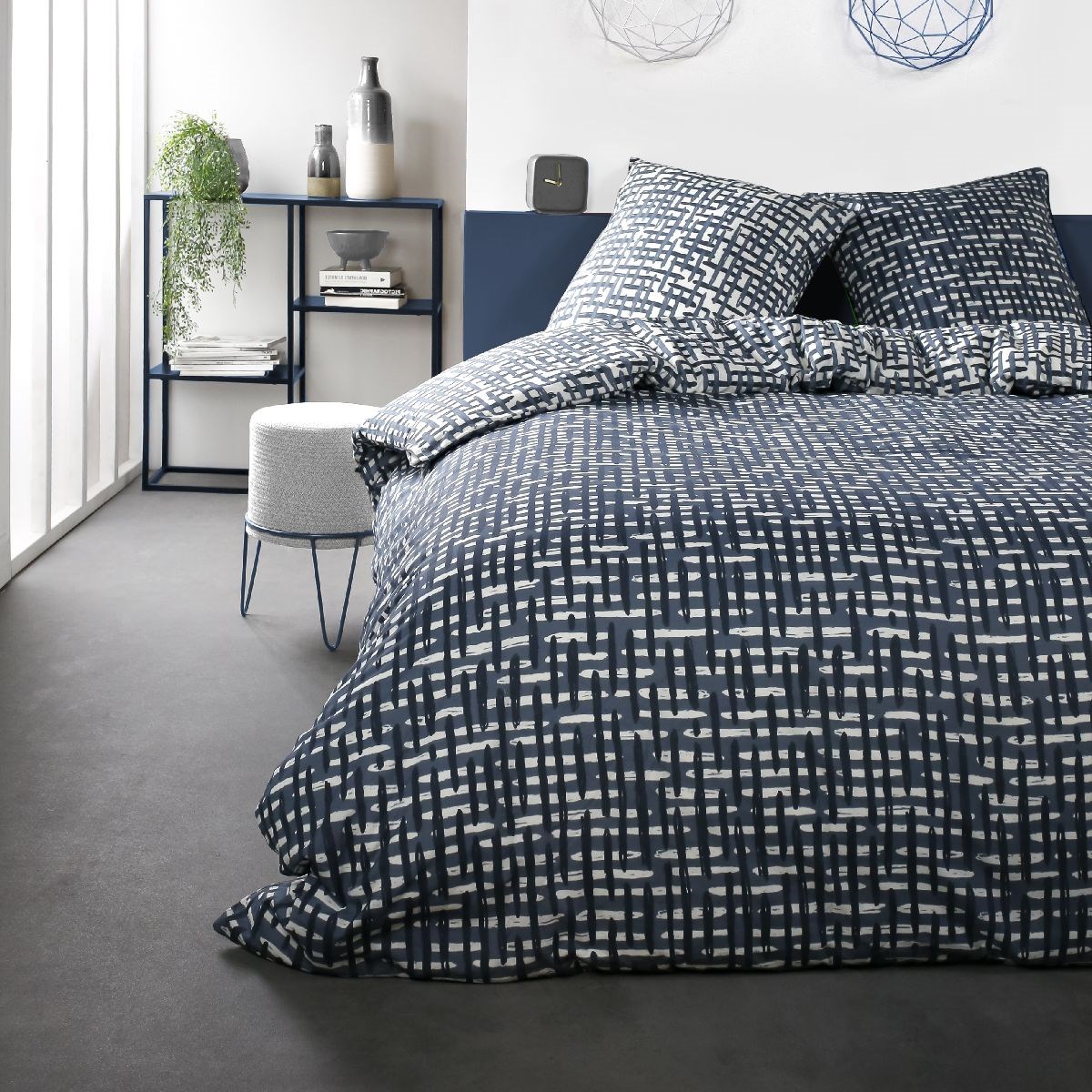 parure de lit en polyester bleu 220x240 cm