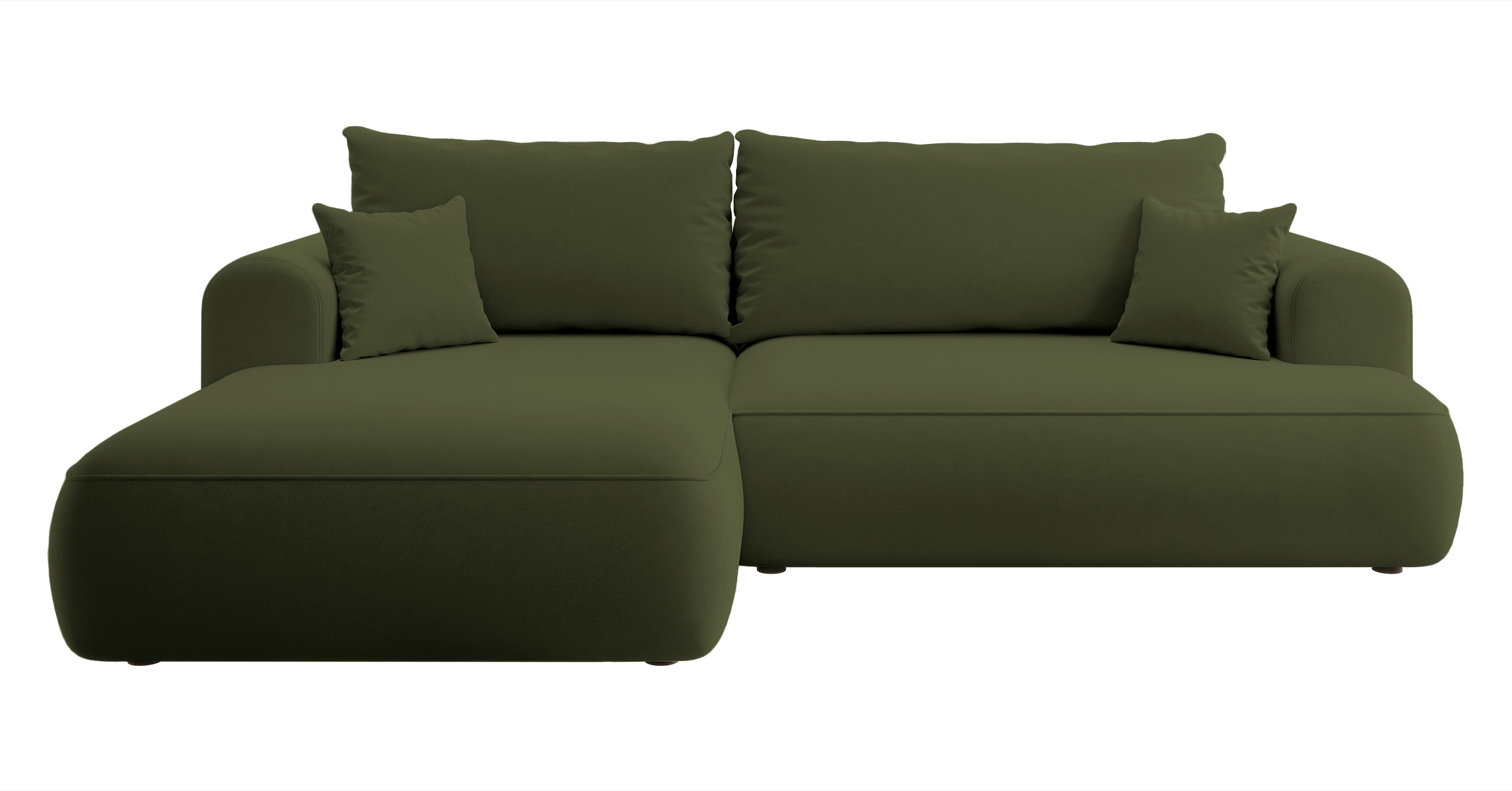 Canapé d'angle 3 places Velours Confort Vert