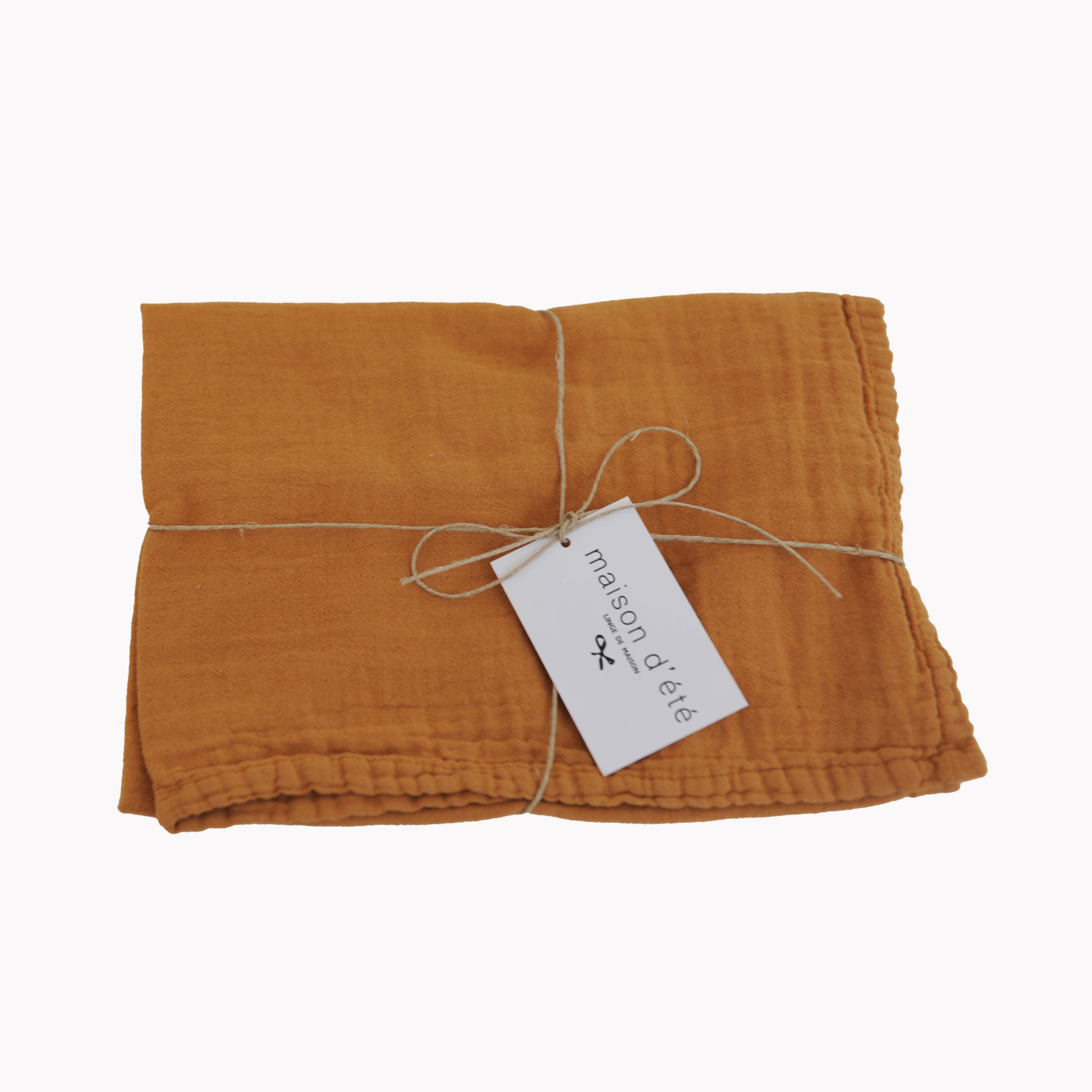 serviette de table gaze de coton épices 45x45 cm