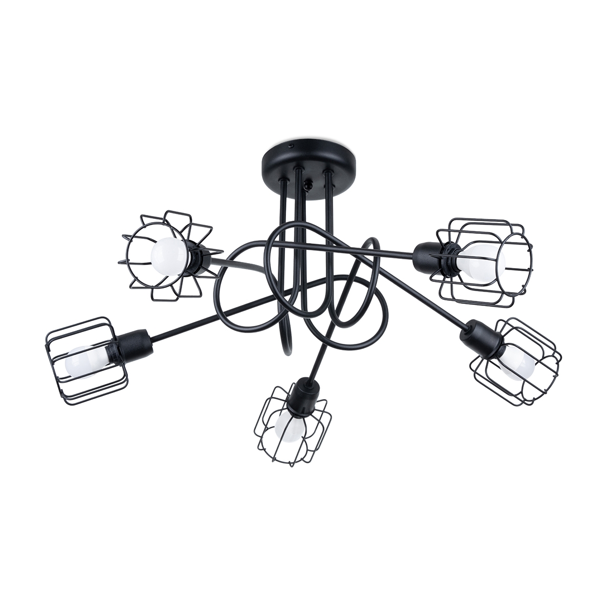 Suspension conique en métal, noir L: 58cm