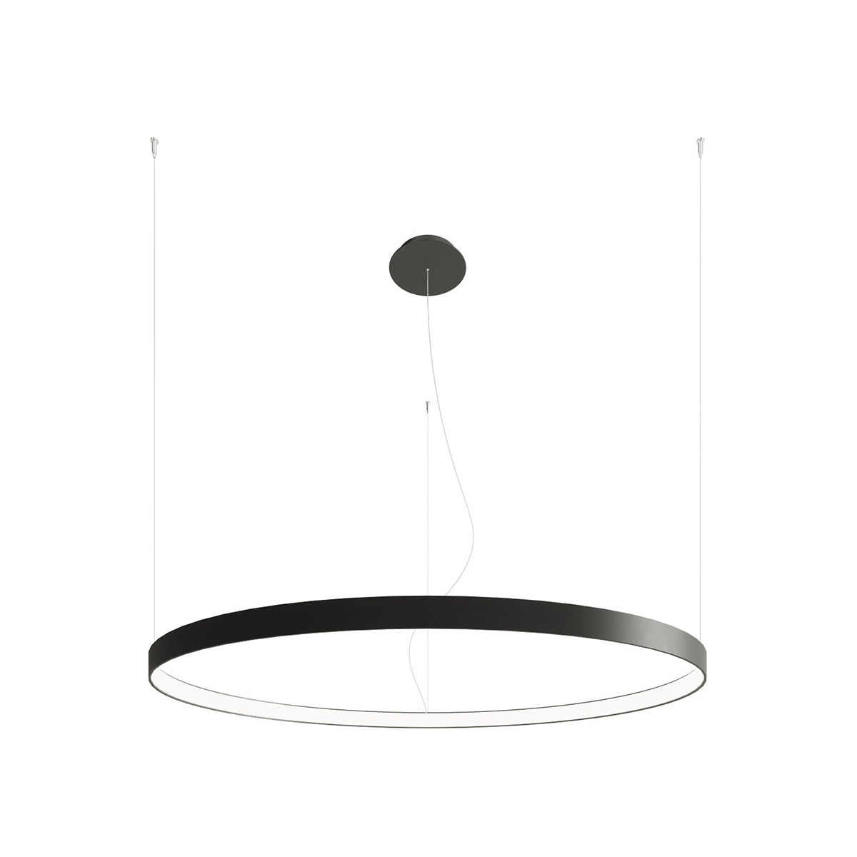 Suspension ronde en métal, noir L: 110cm