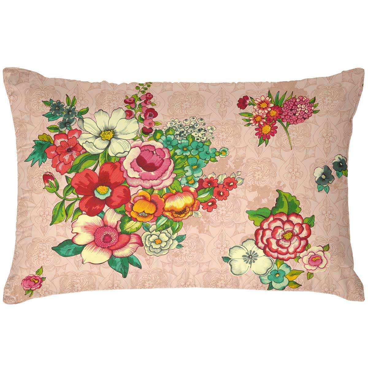 Housse de coussin extérieur fleuri nude 40x60