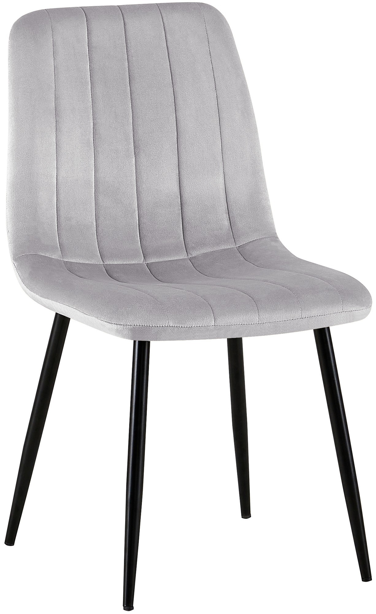 Chaise de salle à manger avec pieds métal assise en velours Gris