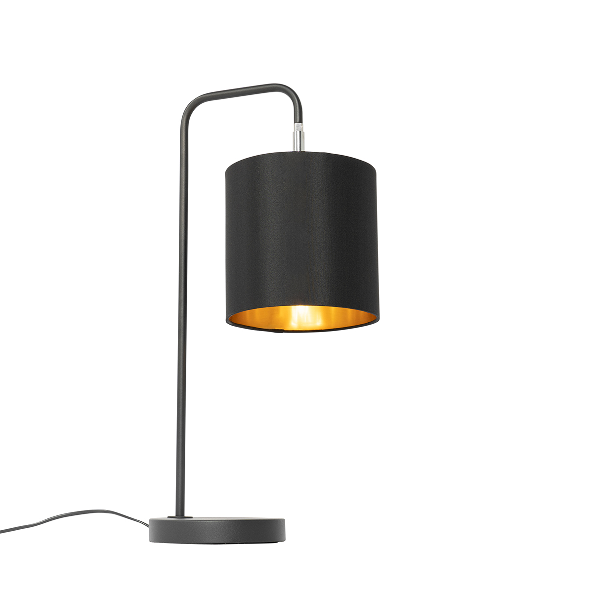lampe de table en acier noir