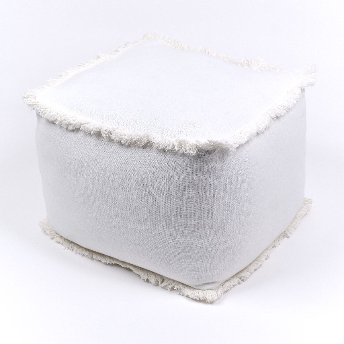 pouf en coton blanc 40x40 cm