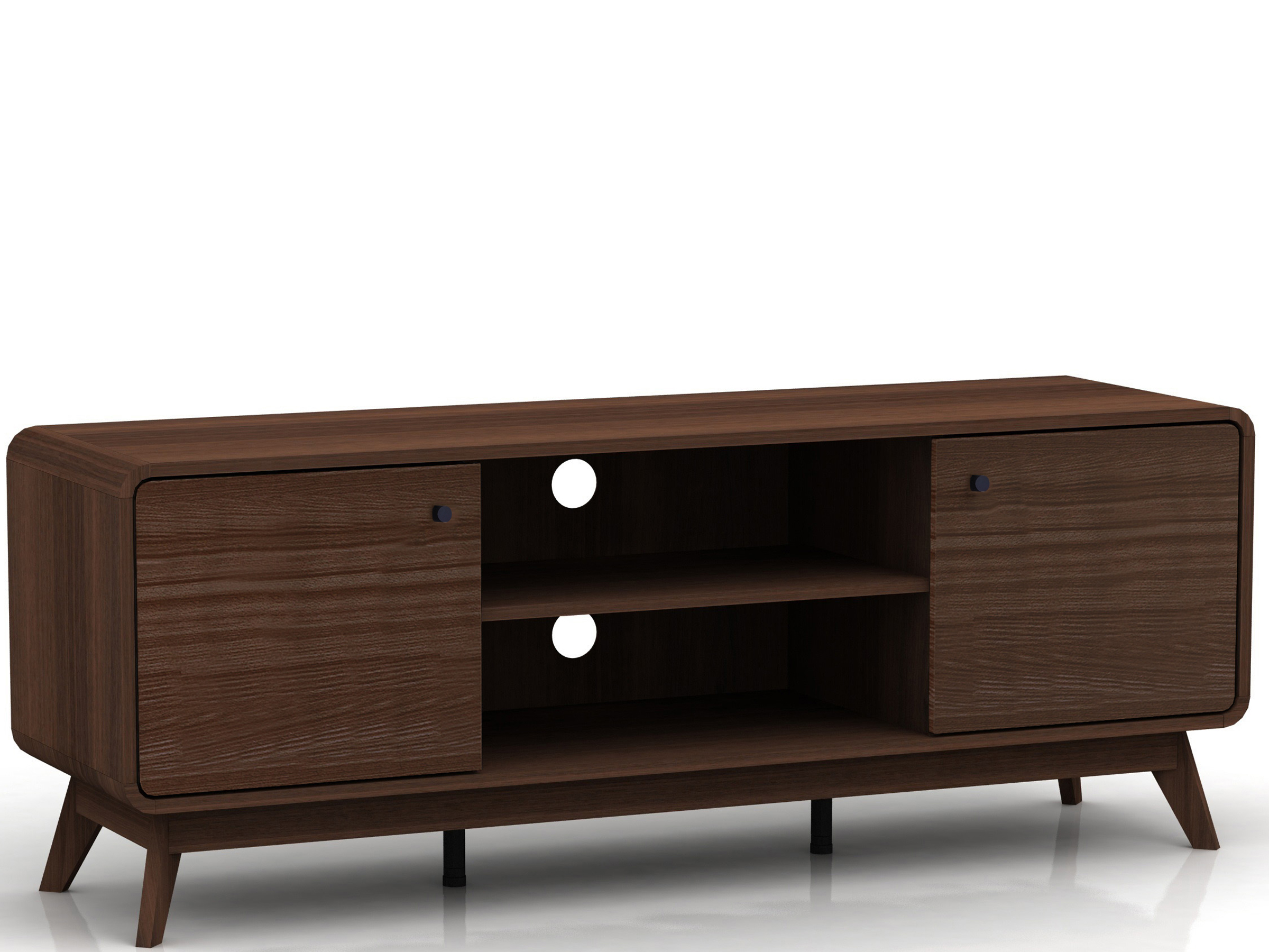 Meuble TV avec 2 portes en effet noyer