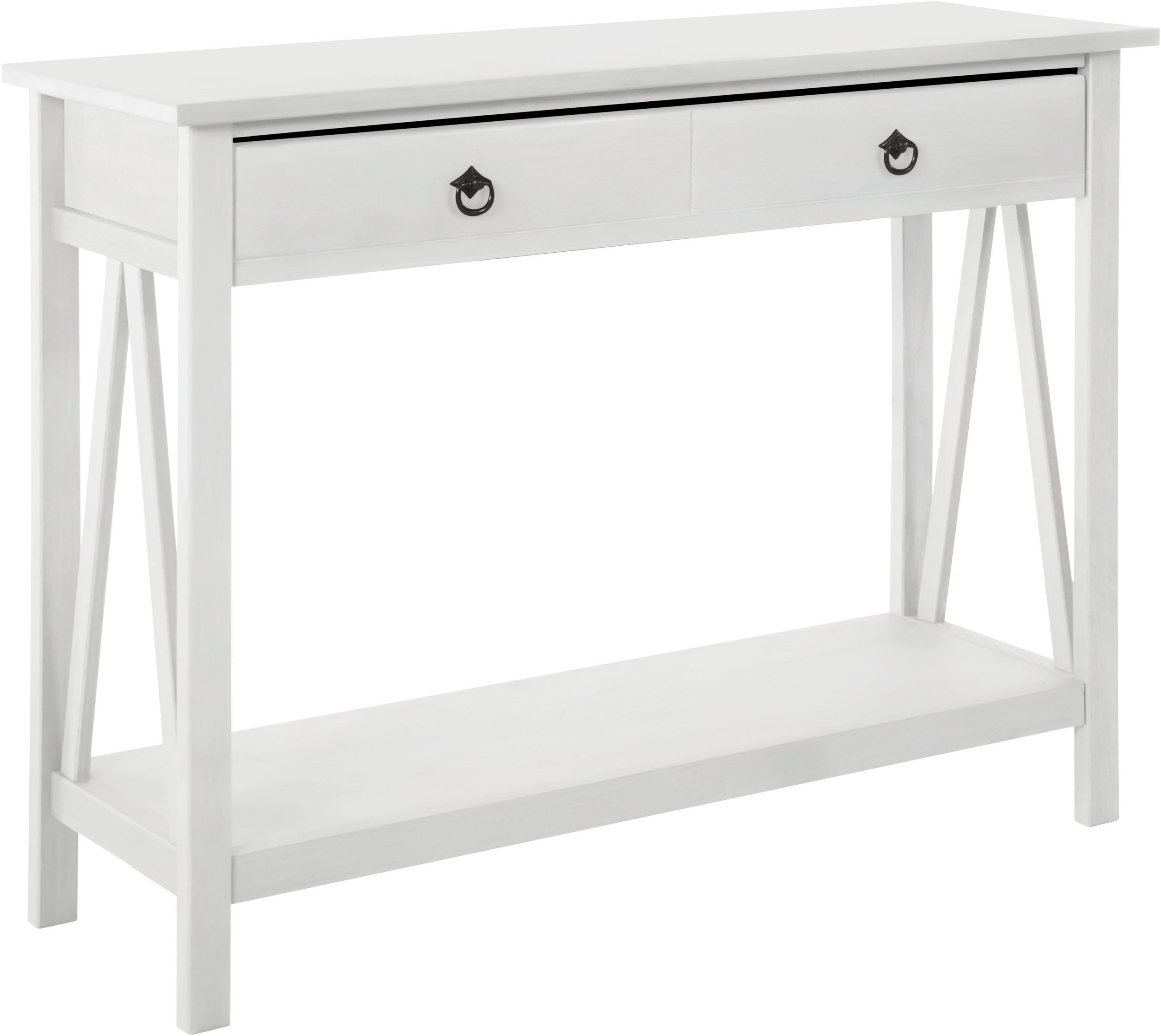 table console avec 1 tiroir en pin blanc