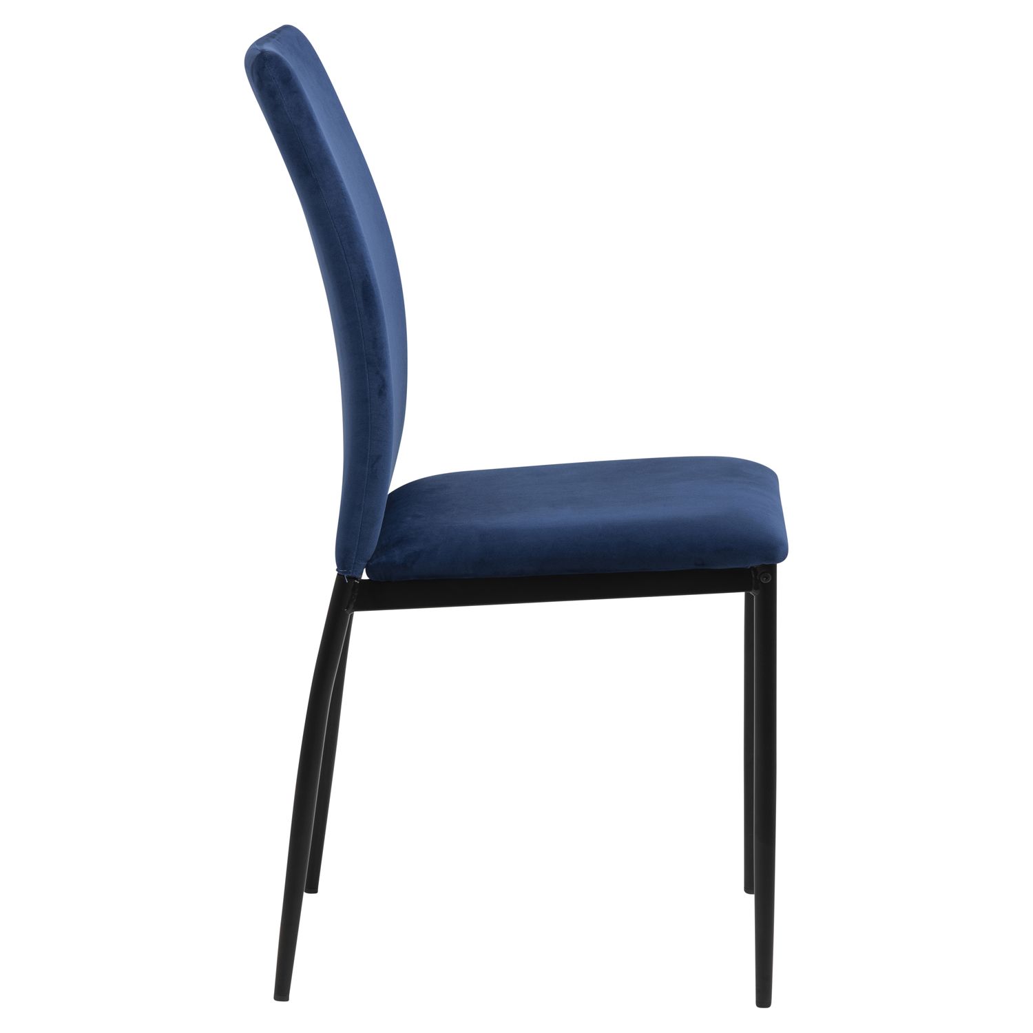 Lot de 4 chaises de salle à manger en tissu et métal bleu