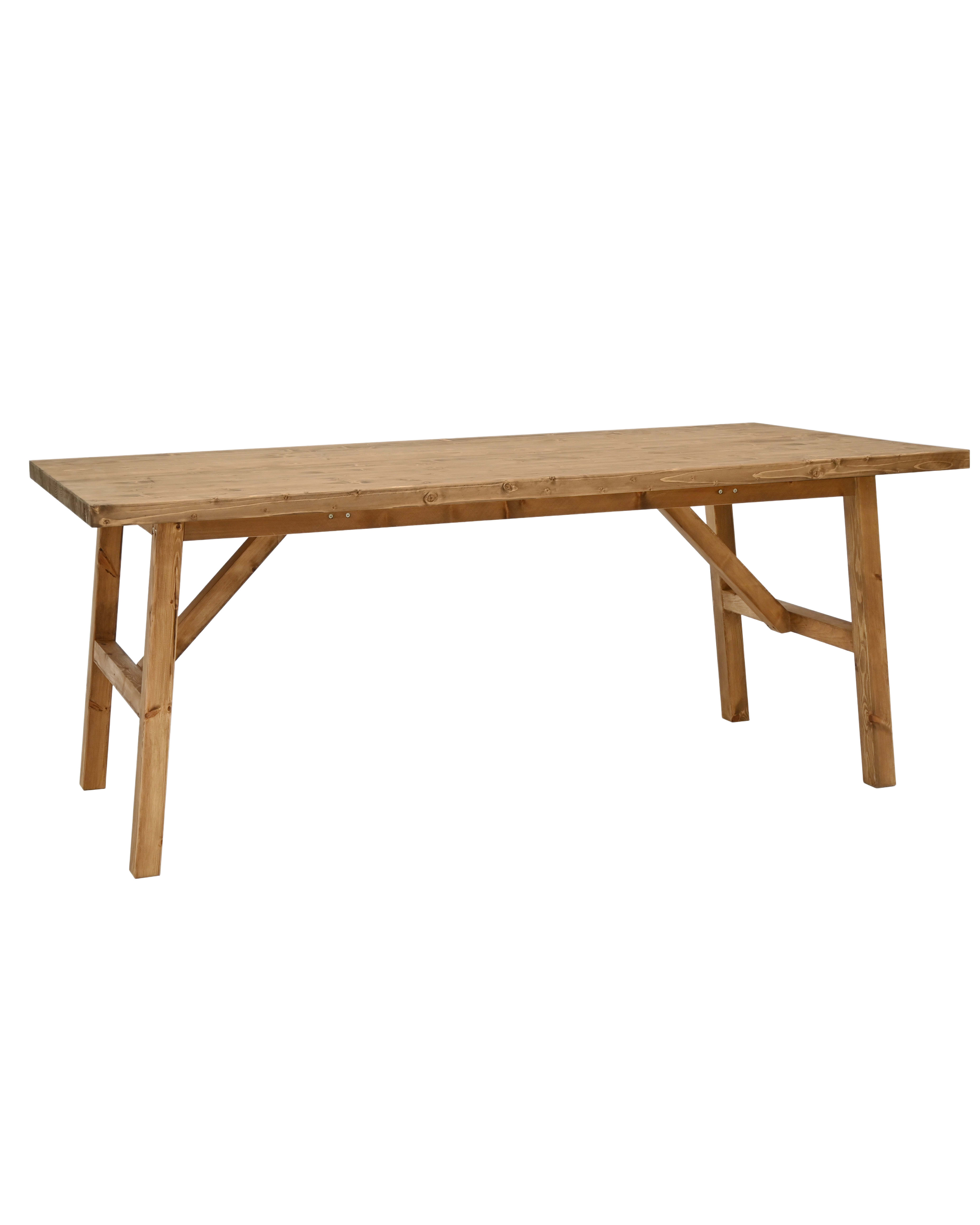 Table à manger en bois de sapin vieilli 200x75cm