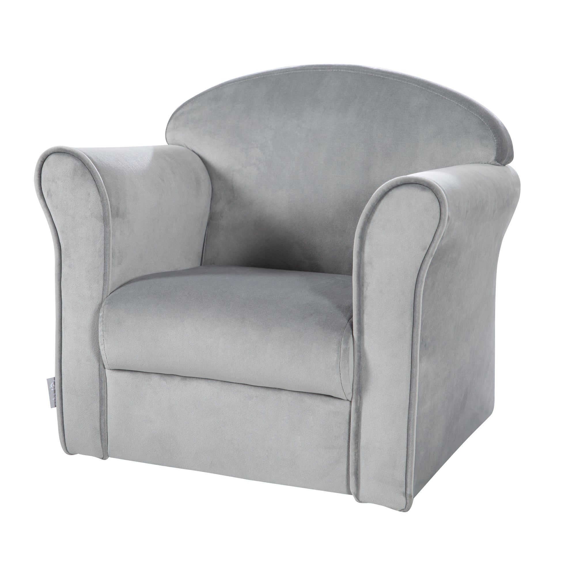 fauteuil club pour enfant assise confortable en velours gris