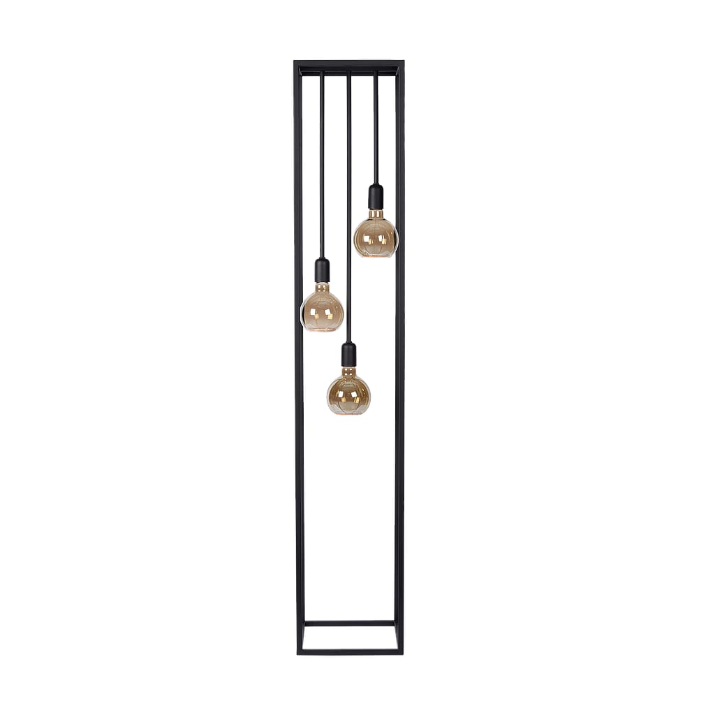 Lampadaire avec 3 sources lumineuses – noir – hauteur 160 cm – métal