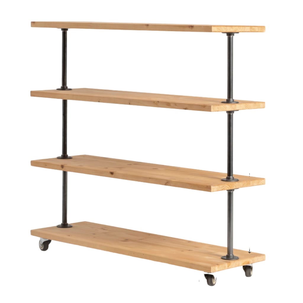 Étagère ou porte-chaussures en bois d’épicéa couleur naturel