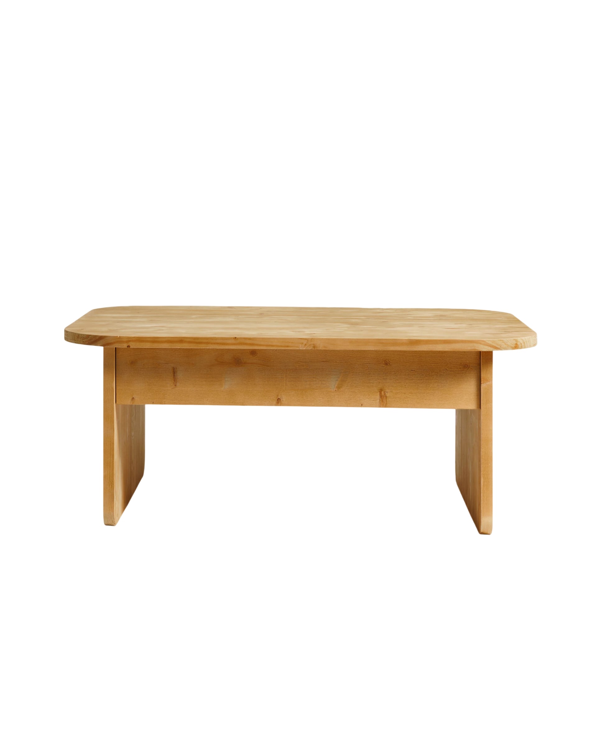Table basse élévatrice en bois de sapin couleur marron clair
