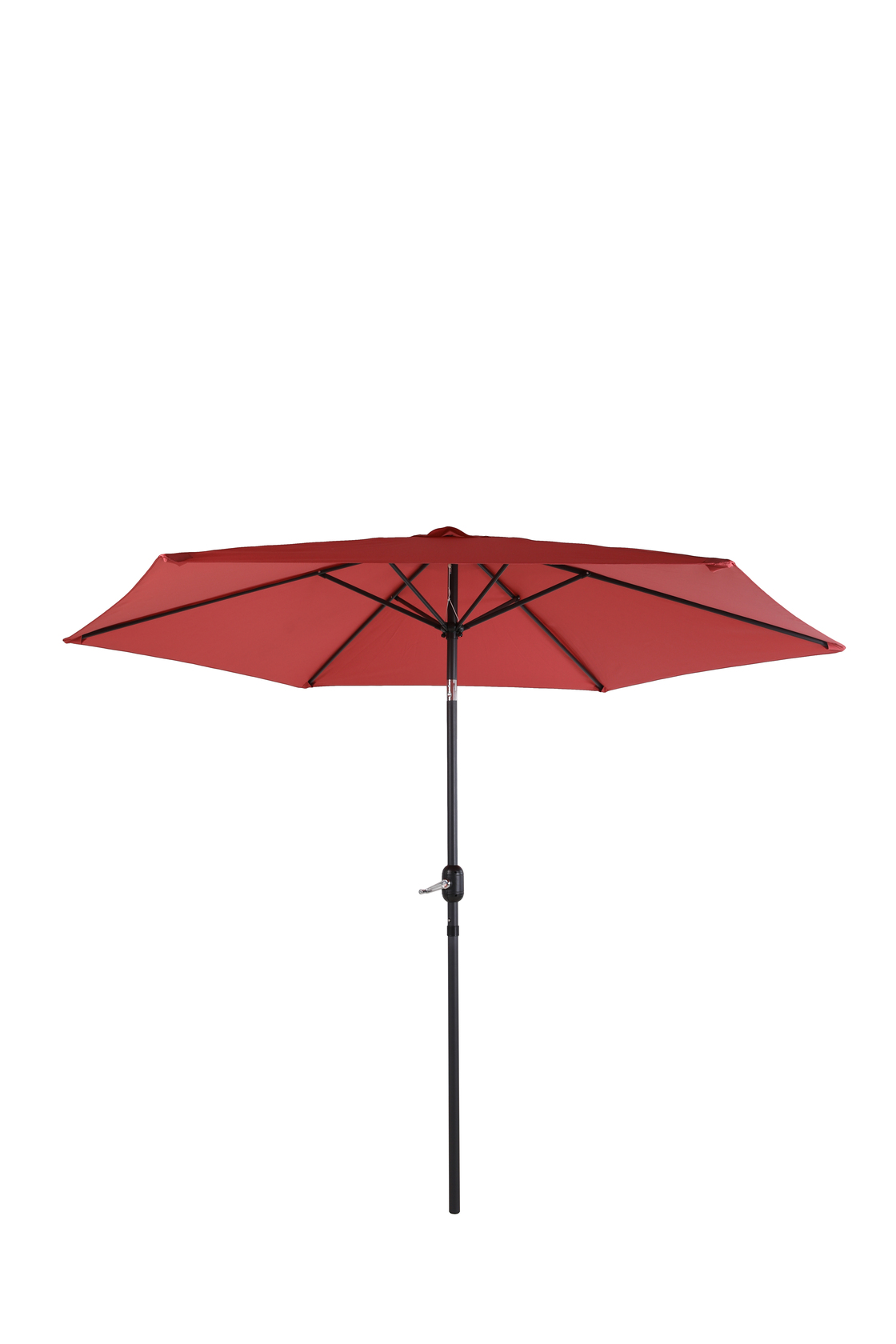 Parasol droit en aluminium et acier - toile rouge indien