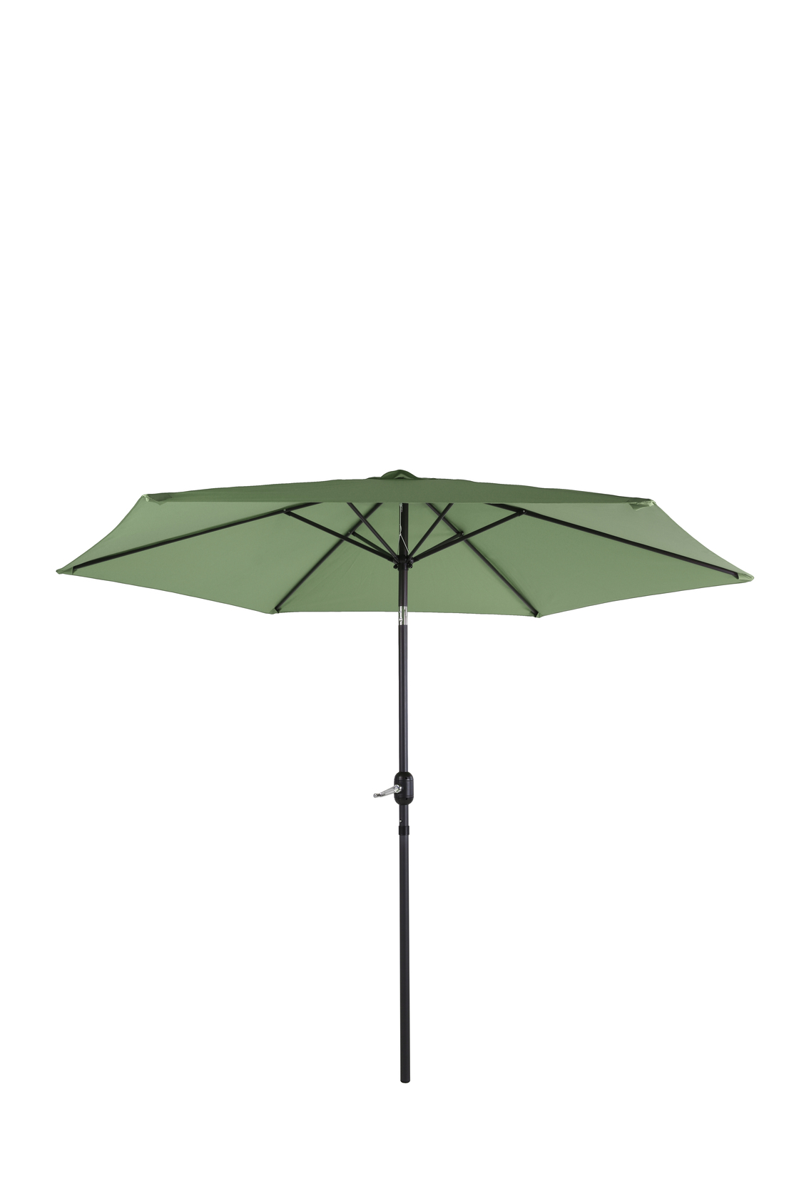 Parasol droit en aluminium et acier - toile vert menthe