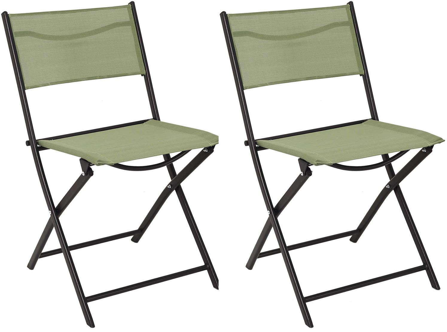 Chaise de jardin pliable en acier elba (lot de 2) vert