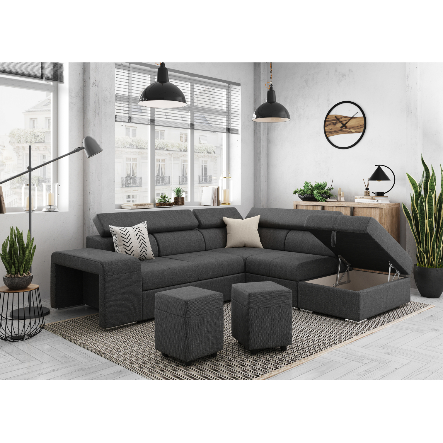 sonia - Canapé relax convertible Gris - Vue supplémentaire 2