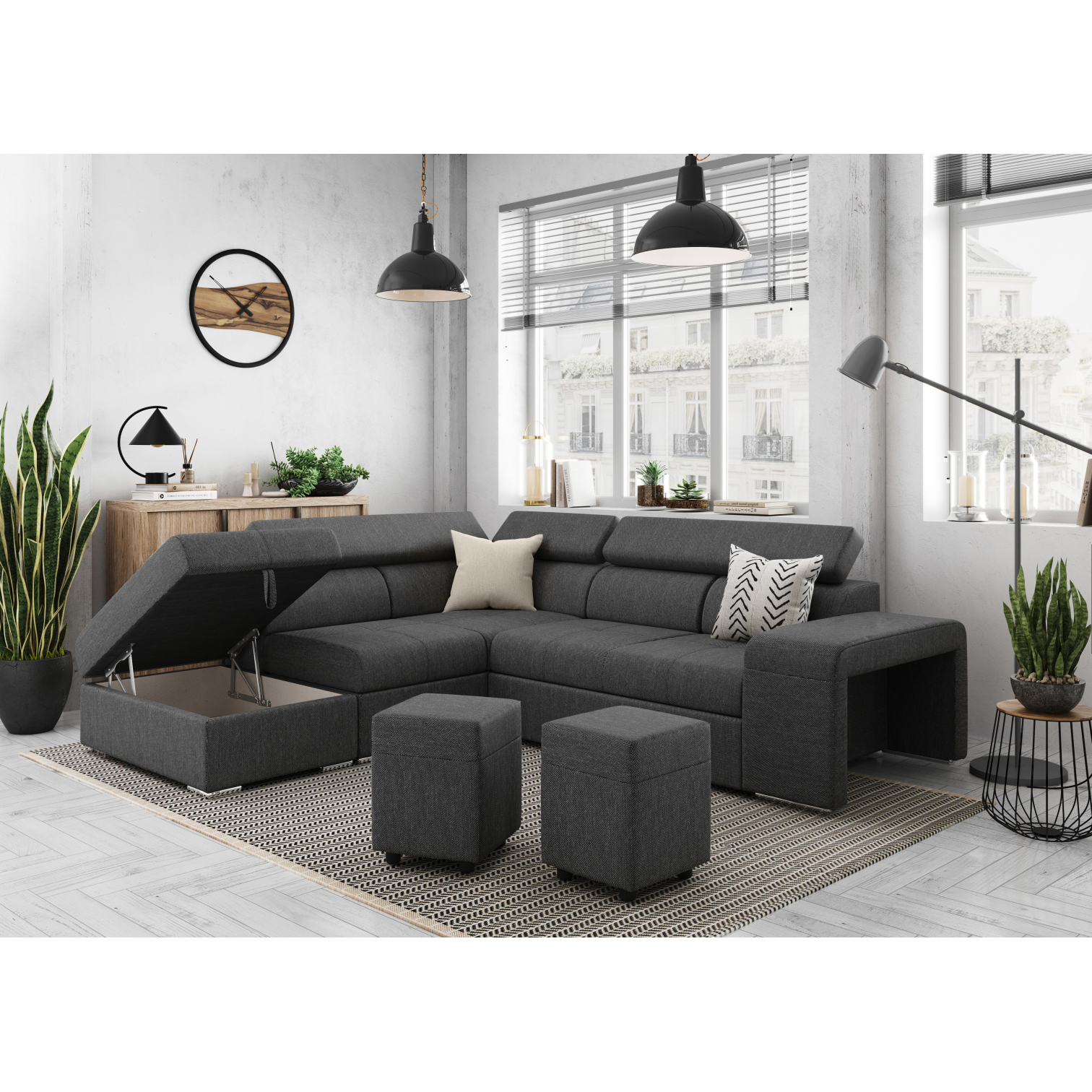 soan - Canapé relax convertible Gris - Vue supplémentaire 2