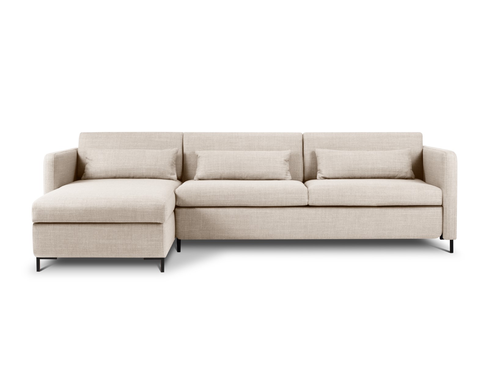 Canapé d'angle 5 places Beige Tissu Luxe Moderne Confort