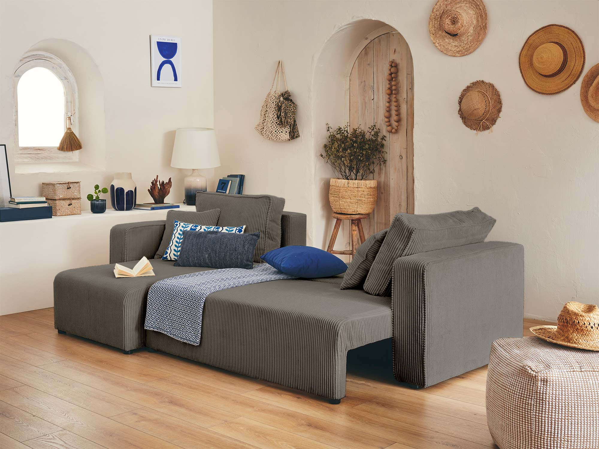 topaze - Canapé convertible Gris - Vue supplémentaire 2