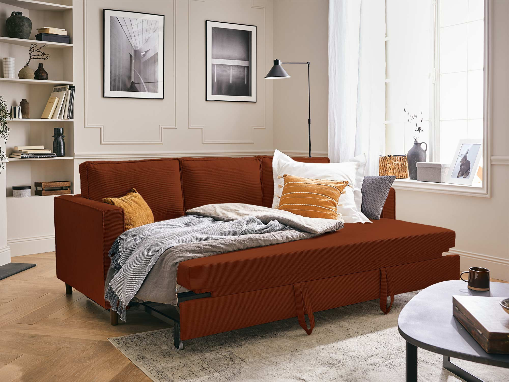 jake - Canapé velours côtelé Orange - Vue supplémentaire 2