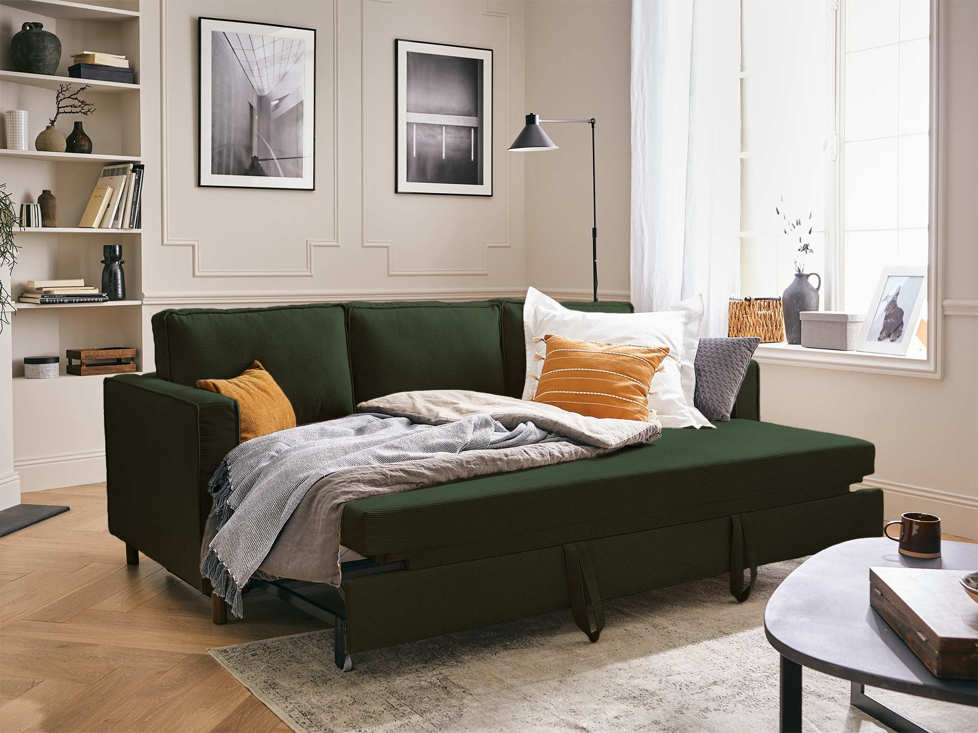 jake - Canapé velours côtelé Vert - Vue supplémentaire 2