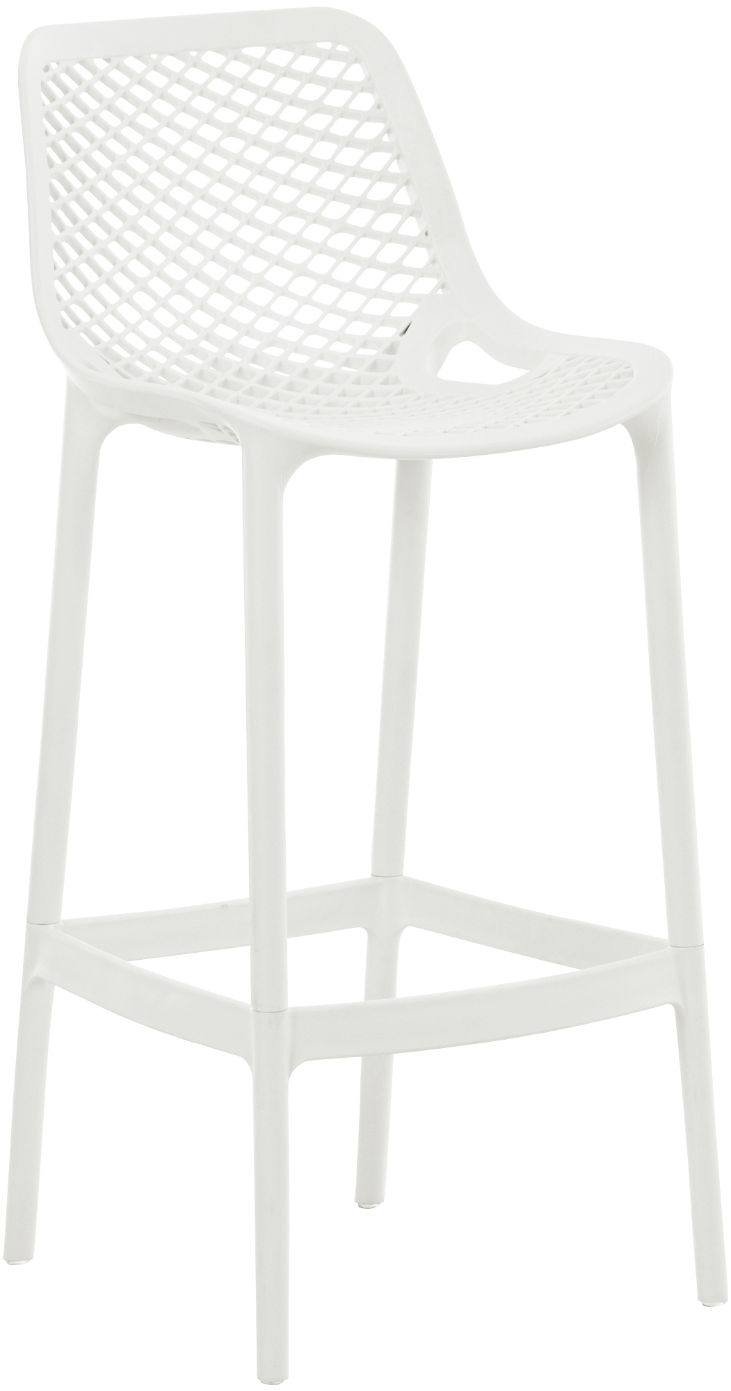 Tabouret de bar d'extérieur avec repose-pieds plastique Blanc